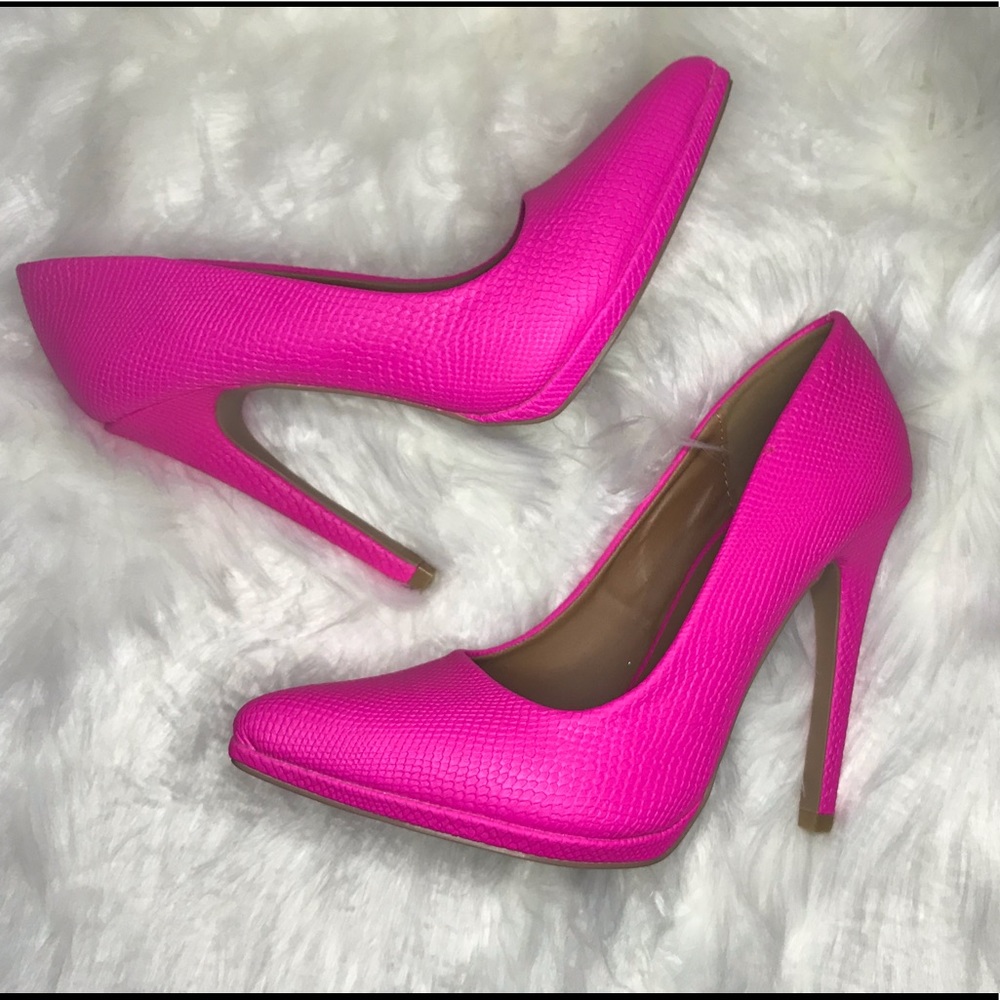 Qupid Neon Pink High Heels